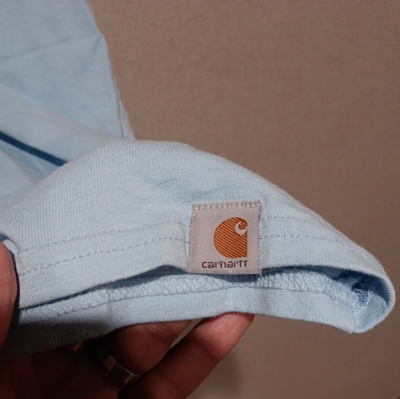 Carhartt Mens Blue T-Shirt Loose Fit Size XL Logo Casual Summer Comfort Work - Picture 5 of 5